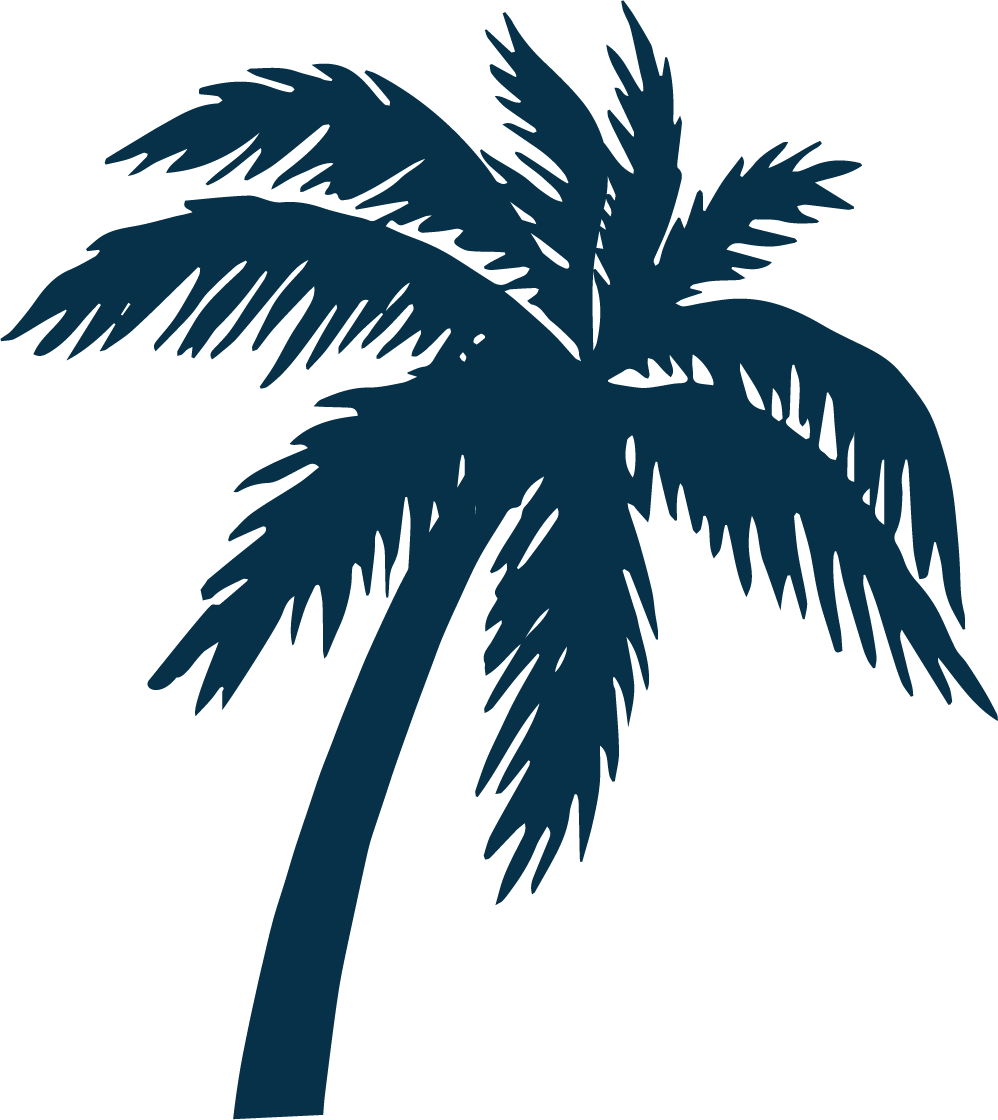 Palme marineblau rechts